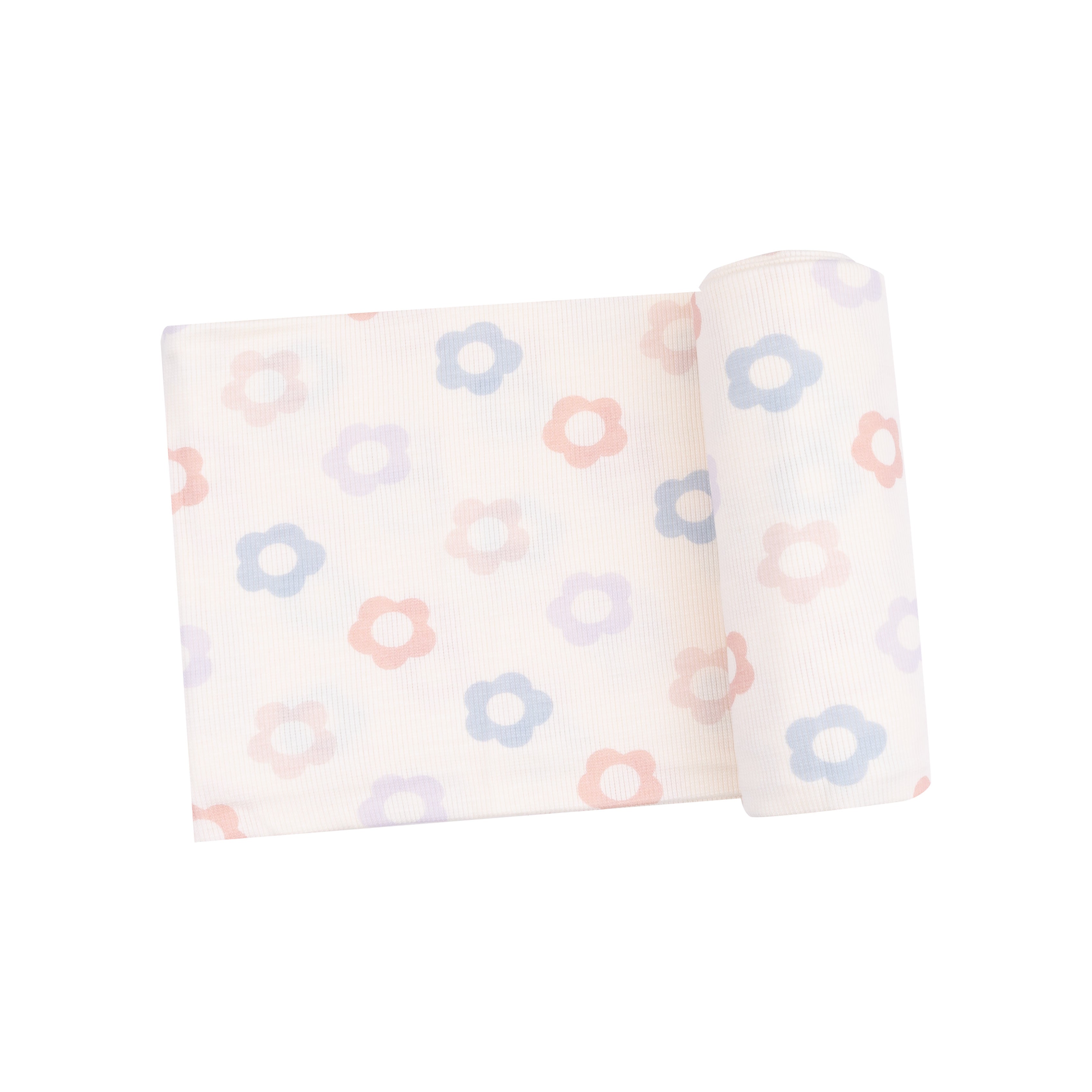 Angel Dear Ribbed Modal Swaddle Blanket - Daisy Pop
